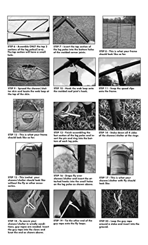 Texsport Portable Outdoor Camping Shower Privacy Shelter Changing Room, Gray, 1 Count (Pack of 1)