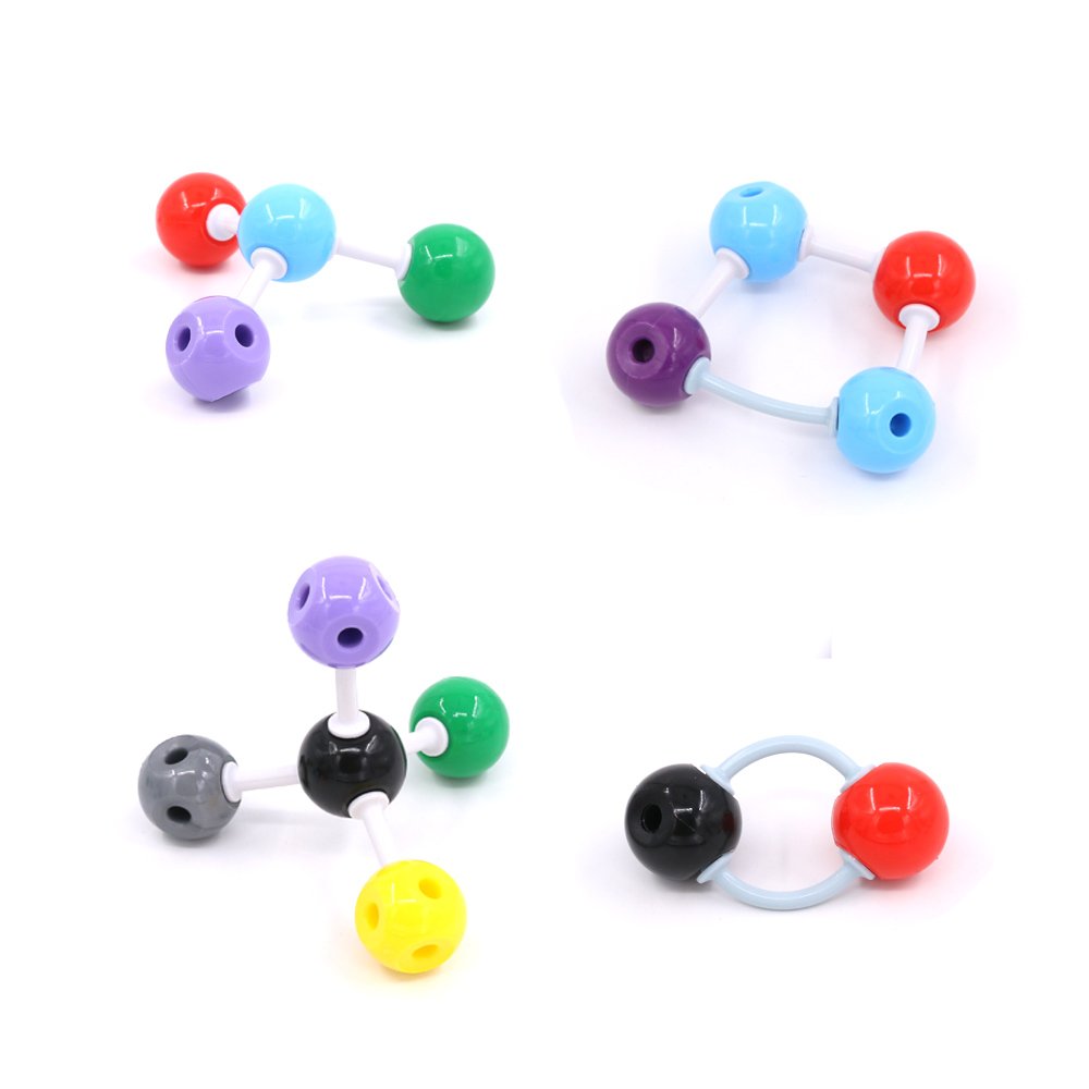 Swpeet 122 Pcs Organic Chemistry Molecular Model Student and Teacher Kit, Molecular Model Set for Inorganic & Organic Chemistry - 59 Atoms & 62 Links & 1 Short Link Remover Tool