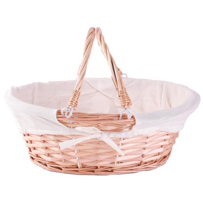 Vintiquewise(TM) QI003055.WF Oval Willow Basket with Double Drop Down Handles