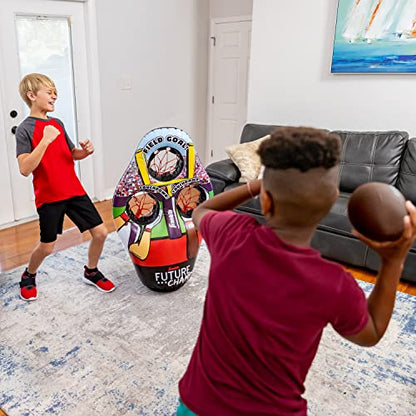 Franklin Sports Kids Football Target Toss Game with 3 Target Holes - 2 7.25" Footballs Included with Pump - 45" Tall