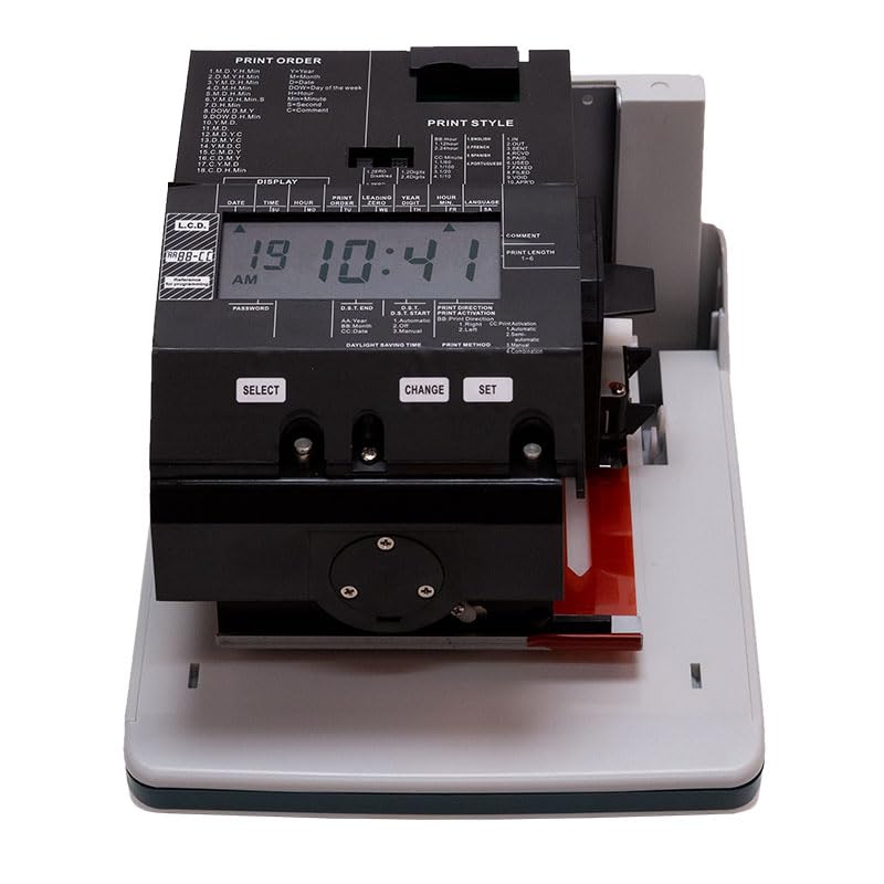 uPunch CR1000 Digital Time Clock and Date Stamp for Small Business: Complete Employee Time Tracking System with 50 Time Cards, Ribbon & Keys