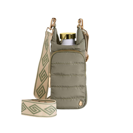 WanderFull® Original HydroBag® Fits Up to 32 oz Water Bottle Holder with Strap - Hands-Free Crossbody Water Bottle Carrier Bag with Phone Pocket - Sage