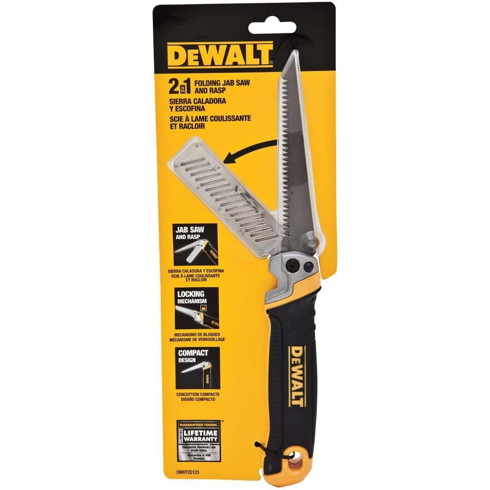 DeWalt DWHT20123 10-1/2" 8 TPI 2-in-1 Triple Ground Teeth Folding Jab Saw