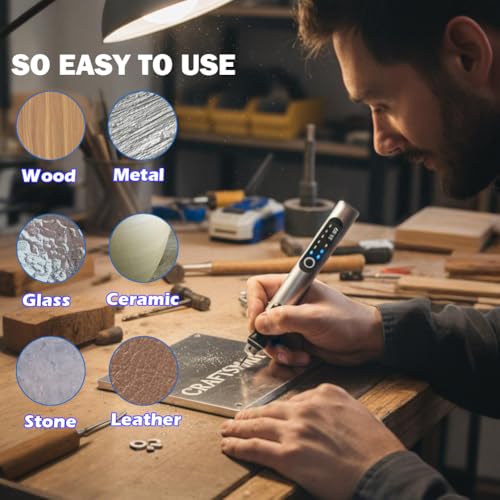 USB Rechargable Engraving Pen with 35bits,Mini Electric Engraver Etching Machines Cordless Rotary Tools Engraved Jewelry Stone Metal Plastic Wood Resin Model