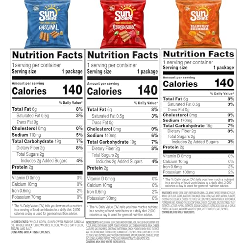 Sunchips Multigrain Chips Variety Pack, 40 Count