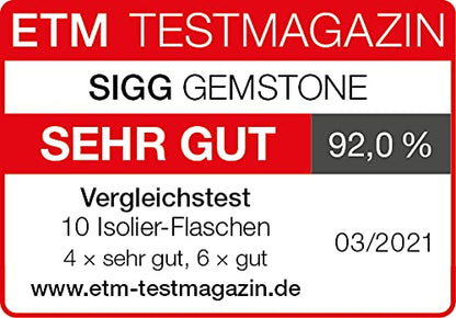 SIGG - Obsidian Insulated Water Bottle - Thermo Flask Gemstone with Cup - Leakproof - Lightweight - BPA Free - 18/8 Stainless Steel - 25 Oz