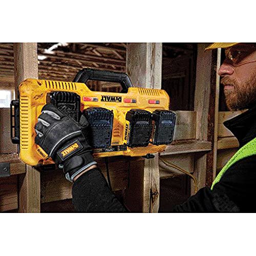 DEWALT 20V MAX* Charger, 4-Port, Rapid Charge (DCB104) , Black/Yellow
