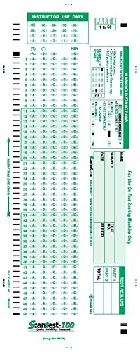 SCANTEST-100, 882-E Compatible Answer Sheet 100 Pack
