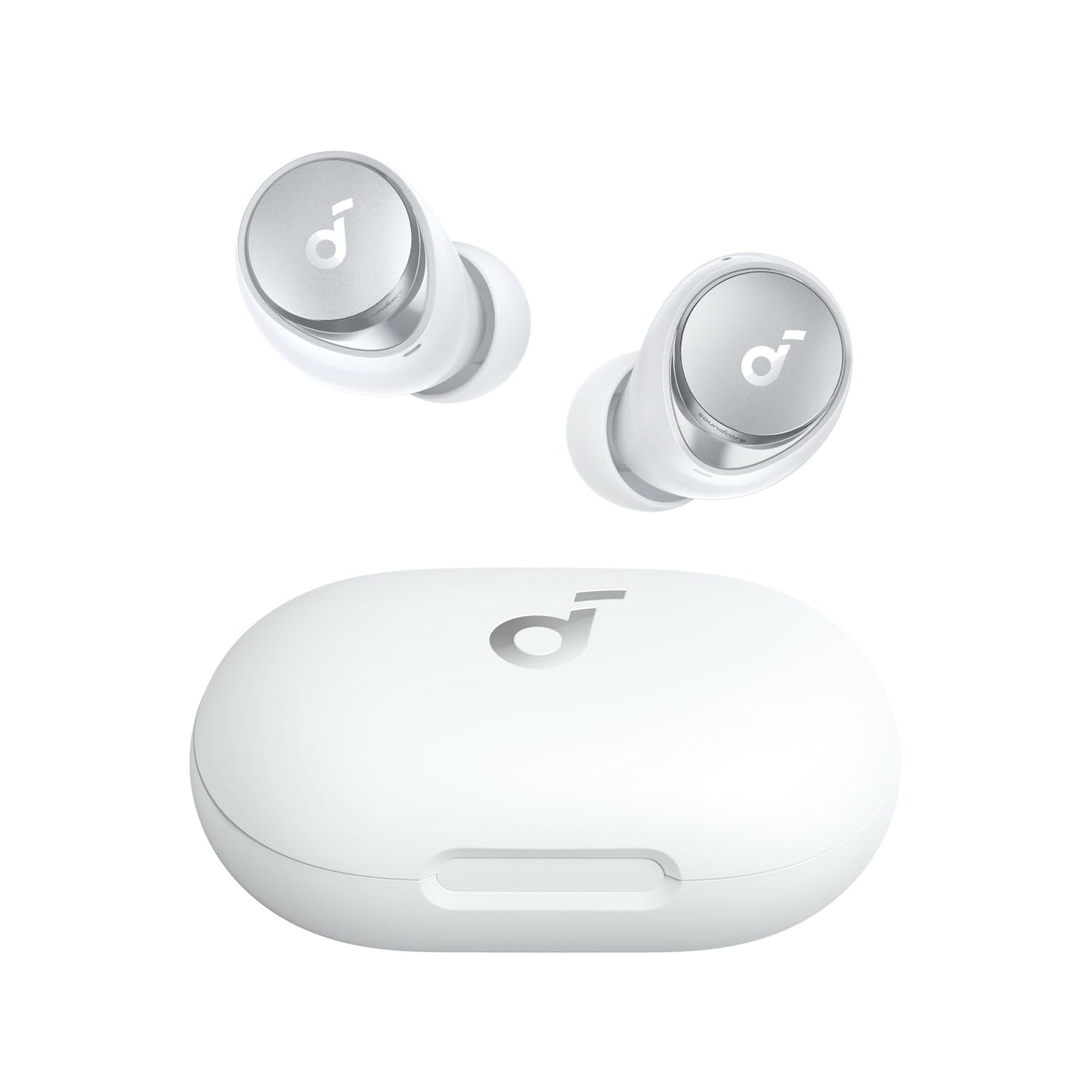 Soundcore by Anker Space A40 Auto-Adjustable Active Noise Cancelling Wireless Earbuds, Reduce Noise by Up to 98%, 50H Playtime, Comfortable Fit, App Customization, Wireless Charge (White)
