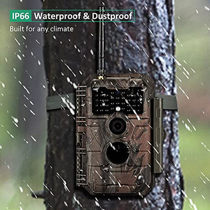 GardePro E6 Trail Camera WiFi 48MP 1296P Game Camera with No Glow Night Vision Motion Activated Waterproof for Wildlife Deer Scouting Hunting or Property Security, Camo