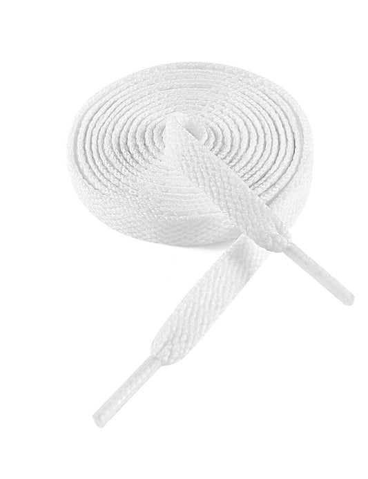 VSUDO 54" Flat White Shoe Laces for Sneakers, Shoelaces for Sneakers, Replacements Shoe Strings for Women or Men (1 Pair-White-137CM)