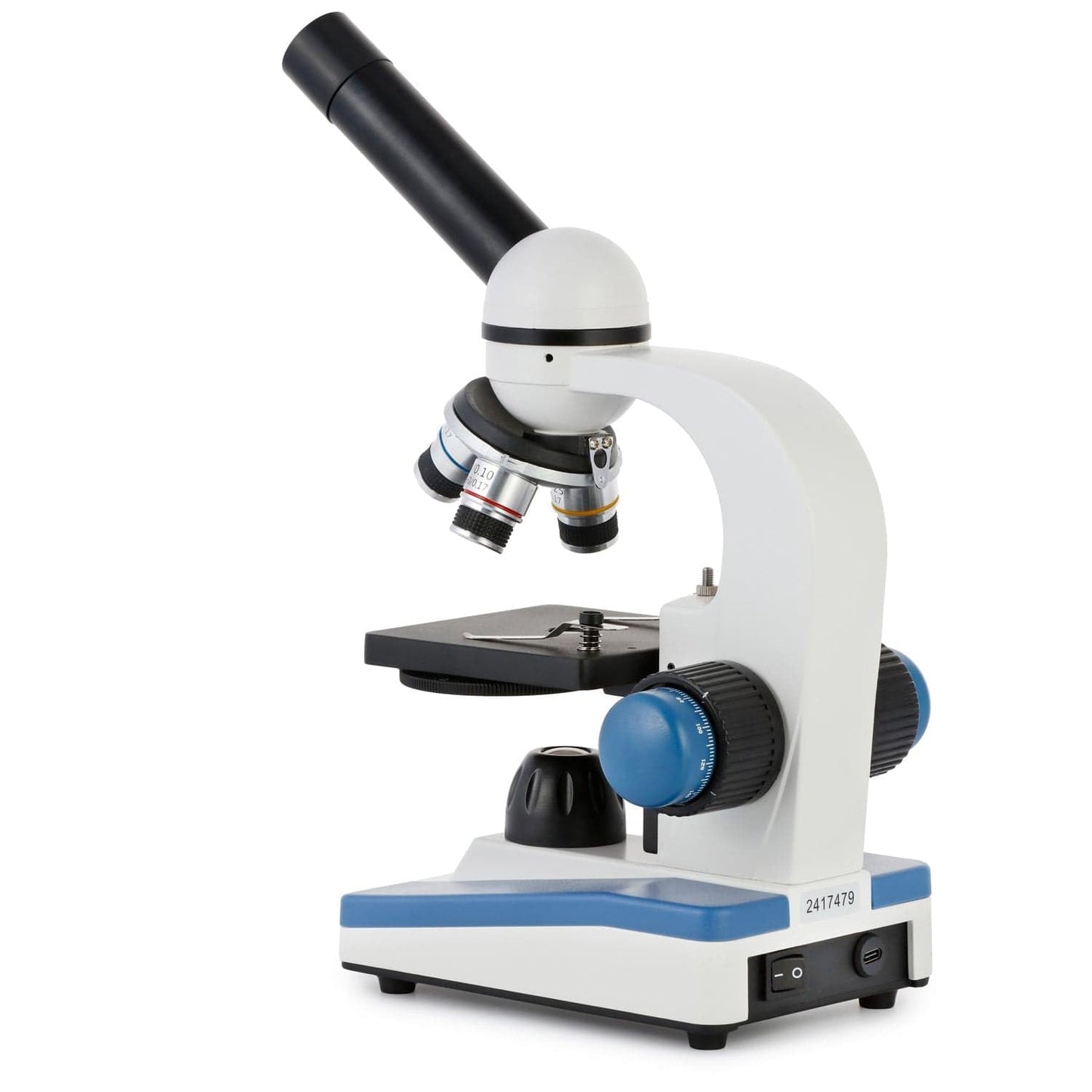 AmScope M150 Series Portable LED Monocular Student Compound Microscope - 40X-1000X Magnification - Microscope Kit Includes Dust Cover, 2 Clips & 2 Eyepieces