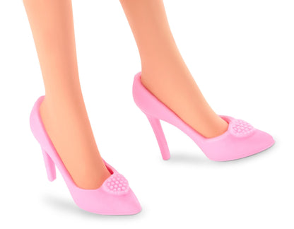 Barbie The Movie Doll, Margot Robbie as, Collectible Doll Wearing Pink and White Gingham Dress with Daisy Chain Necklace