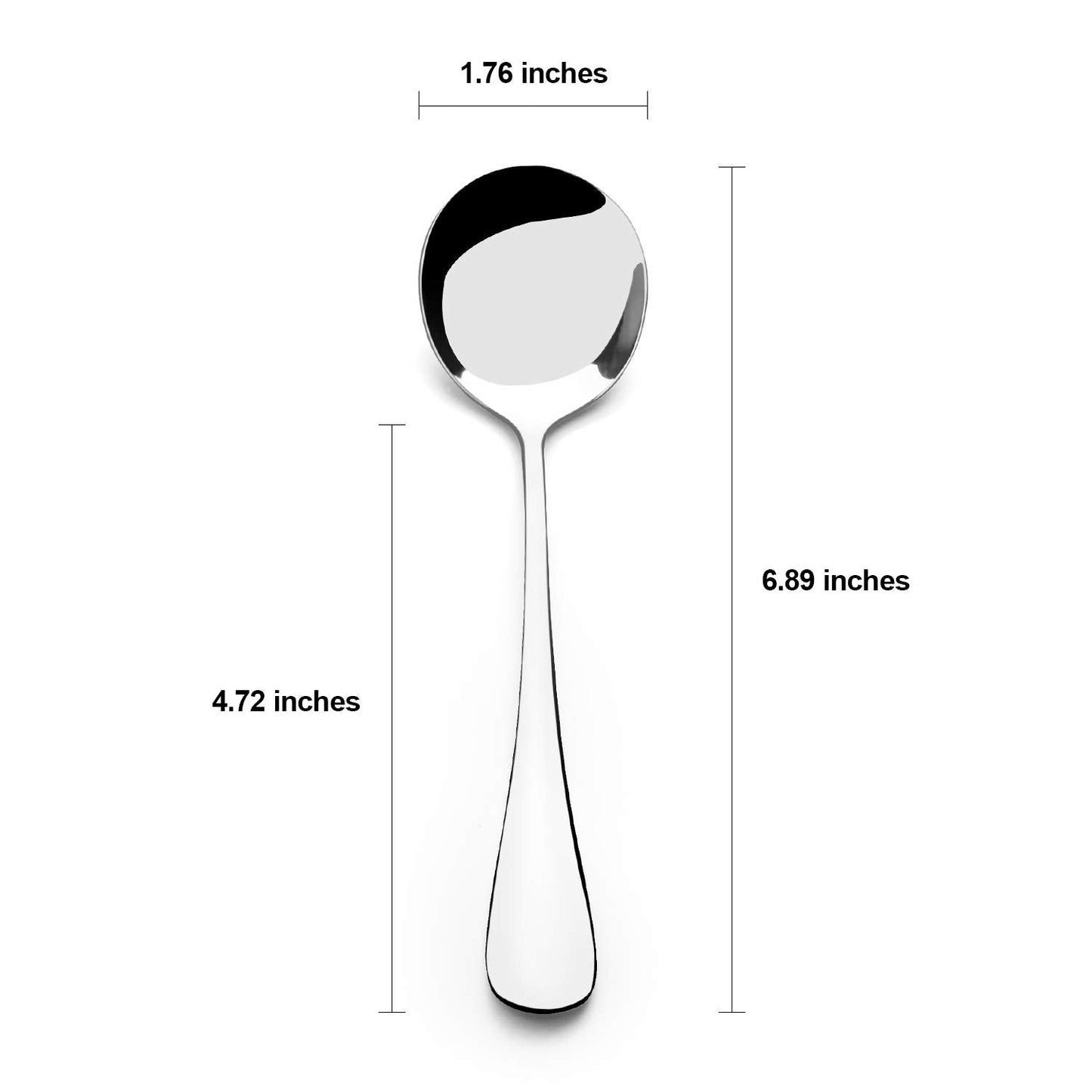 Soup Spoons, Wholesale Spoons Silverware, Round Stainless Steel Spoon Set of 8