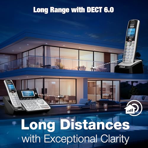VTech DS6151-2 2 Handset 2-Line Cordless Phone System for Home or Small Business with Digital Answering System & Mailbox on Each line, Silver