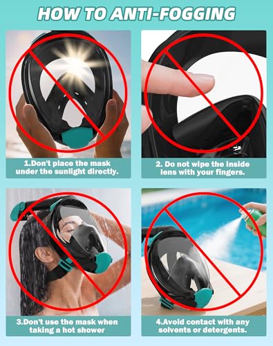 Viginsul Mask Fins Snorkeling Gear for Adults, Full Face Snorkel Mask & Adjustable Swim Fins Snorkel Set, Panoramic View Snorkel Mask Dry Top Anti-Fog Anti-Leak