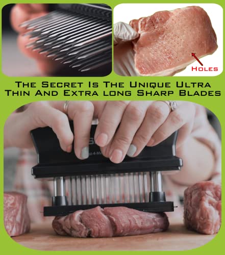XSpecial Meat Tenderizer Tool 48 Blades Stainless Steel - Kitchen Cooking Gadgets Tools with Ultra Sharp Needle That Makes Steak & Chicken Tender - No More Hammer, Meat Pounder Or Mallet