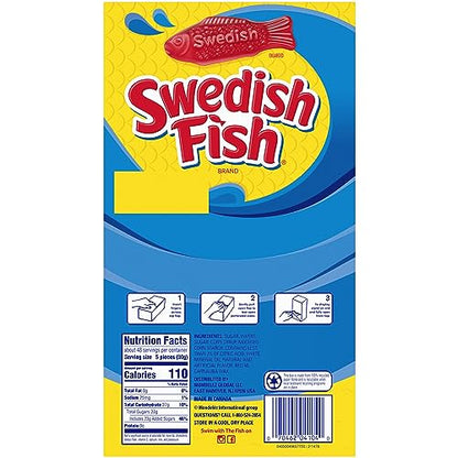 SWEDISH FISH Individually Wrapped Soft & Chewy Candy, Bulk Candy, School Snacks, 240 Count Box