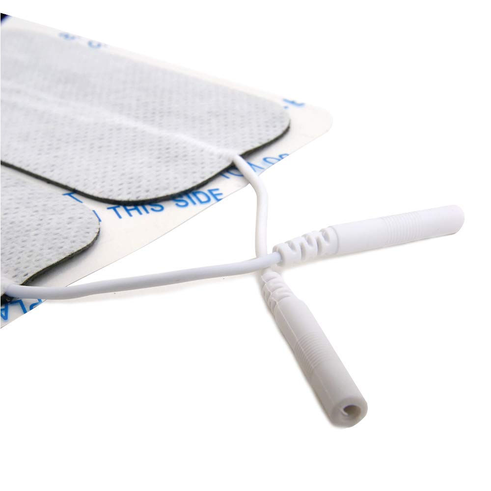 reserv 2" x 4" Rectangle Premium Re-Usable Self Adhesive Electrode Pads for TENS/EMS Unit, Fabric Backed Pads with Premium Gel (Latex Free)(4 Electrodes)