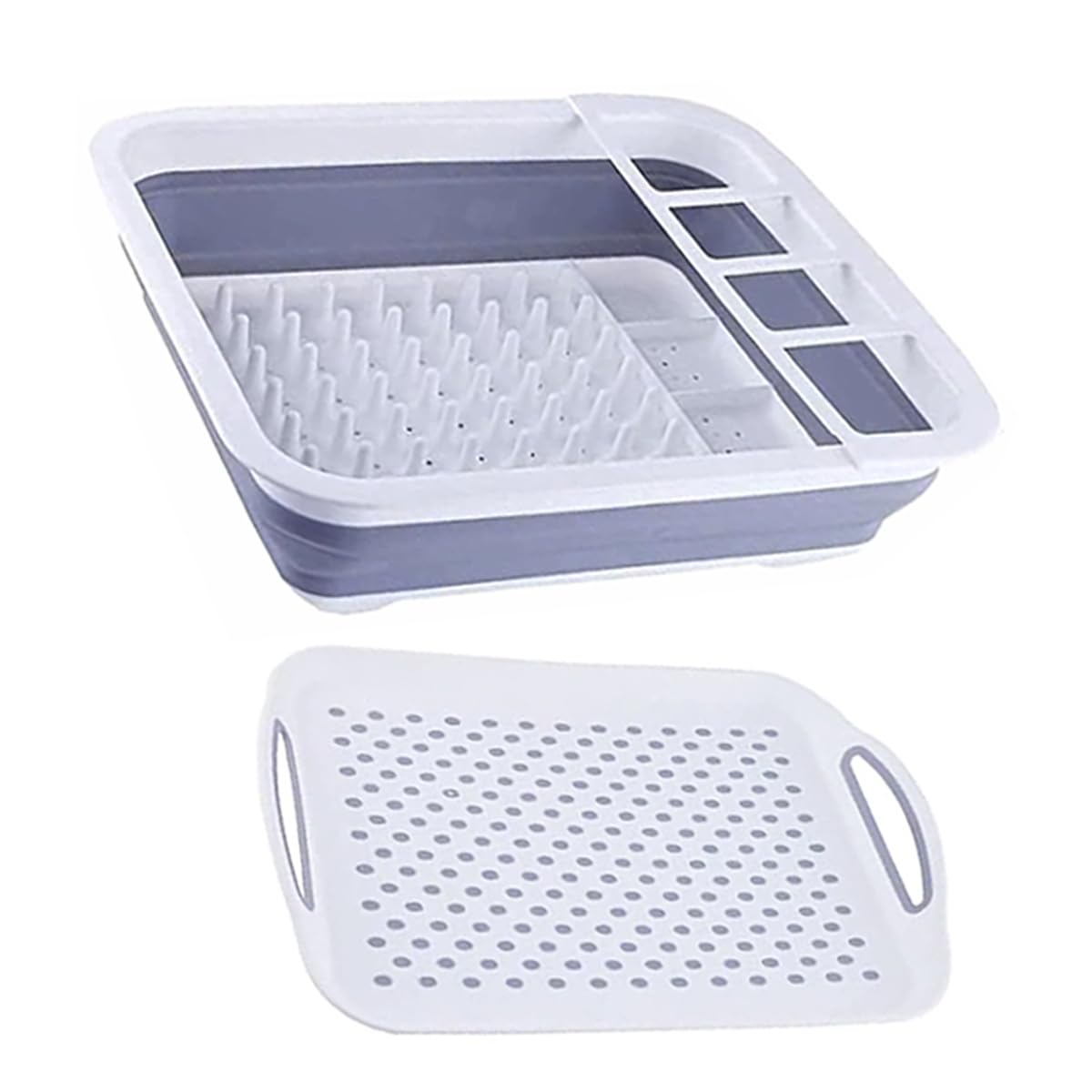 camper must haves dish drying rack Collapsible Dish Drying Rack Portable Dinnerware Drainer Organizer for Kitchen RV Campers Travel Trailers Space Saving Kitchen Storage Rack Tray (with Drainboard)