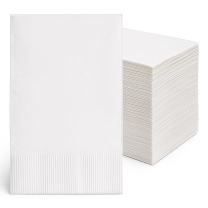 Bell Marque White Dinner Napkin-300 2-Ply White Dinner Napkins, 0.1" Height, 17" width, 15" Length (Pack of 300)