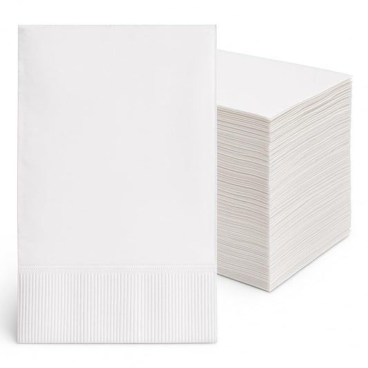 Bell Marque White Dinner Napkin-300 2-Ply White Dinner Napkins, 0.1" Height, 17" width, 15" Length (Pack of 300)