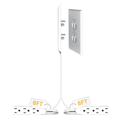 Sleek Socket Original & Patented Ultra-Thin Outlet Concealer With Cord Kit, Flat Extension With Multi Outlets Power Strip, Ideal for Home Improvement, Hide Bulky and Messy Cords