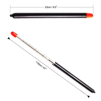 Telescopic Teachers Pointer,Teaching Pointer Stick for Classroom,Metal Hand Retractable Pointer Extended Length 47 Inch, Handheld Presenter Whiteboard Pointer (Black)