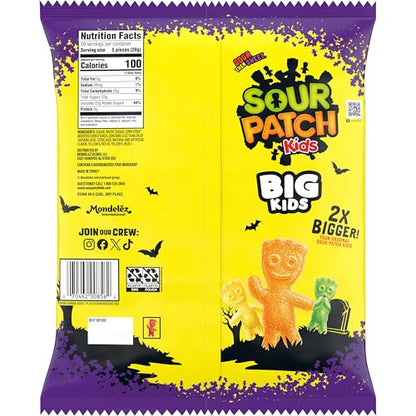 SOUR PATCH KIDS BIG Individually Wrapped Soft & Chewy Halloween Candy, Bulk Candy, 100 Pieces