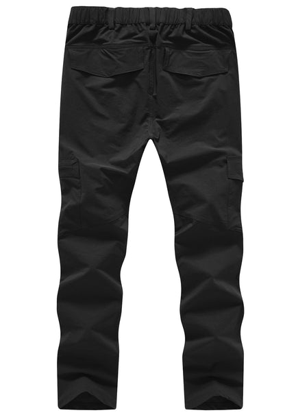 YSENTO Women's Hiking Pants Lightweight Stretch Quick Drying UPF 50 Camping Travel Work Cargo Pants 6 Pockets Black Size M