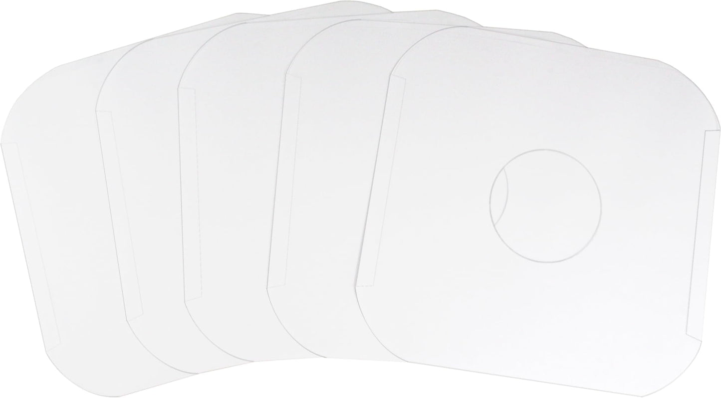 (100) Archival Quality Acid-Free Heavyweight Paper Inner Sleeves with Hole for 12" Vinyl Records - Durable 20# Paper - Easy Record Insertion - #12IW