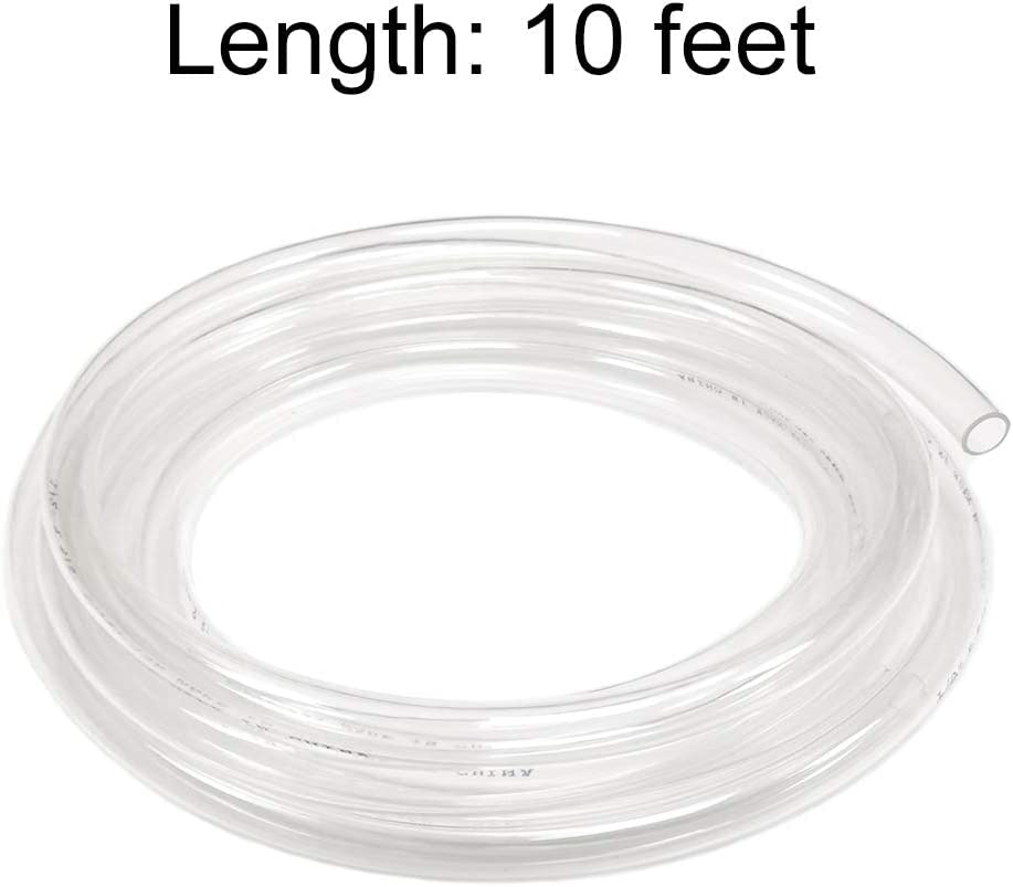 Eastrans 10ft x 1/4" ID Clear Vinyl Tubing, Flexible Hybrid PVC Tubing Hose, Lightweight Plastic Tube UV Chemical Resistant Vinyl Hose, BPA Free and Non Toxic