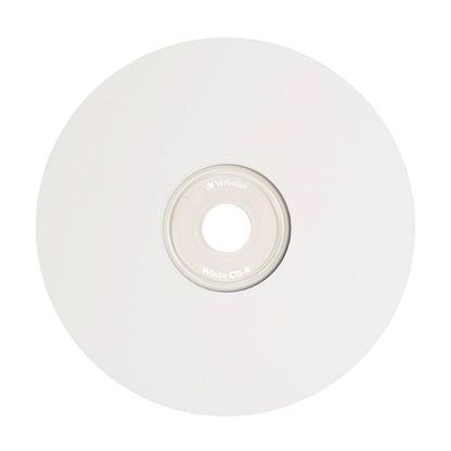 Verbatim CD-R Blank Discs 700MB 80 Minutes 52x Recordable Disc for Data and Music with Blank White Surface - 100 Pack Spindle
