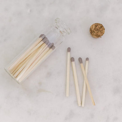 River Birch Decorative Matches in a Bottle with Striker - Cute & Colored Matches - 3 Bottles, Gray Tip, 60 Matches