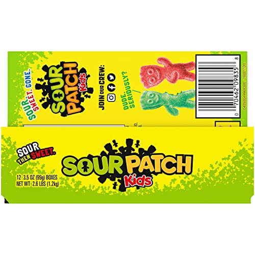 SOUR PATCH KIDS Soft & Chewy Candy, Bulk Candy, 12 - 3.5 oz Boxes