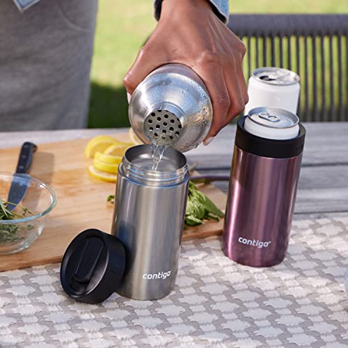 Contigo River North Stainless Steel Wine Tumbler with Splash-Proof Lid, 12oz., 2 Pack, Dark Ice & Stainless Steel