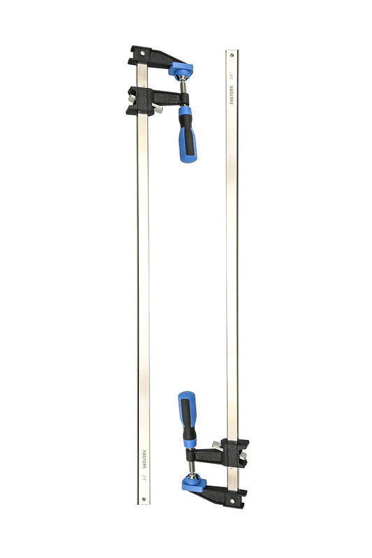 FASTORS Bar Clamps for Woodworking 24 Inch,2-Pack Wood Clamps Adjustable and Release Quickly,Throat Depth 2.5 Inch, Serrated Steel Rail,Bar Clamps Force 600 Lbs