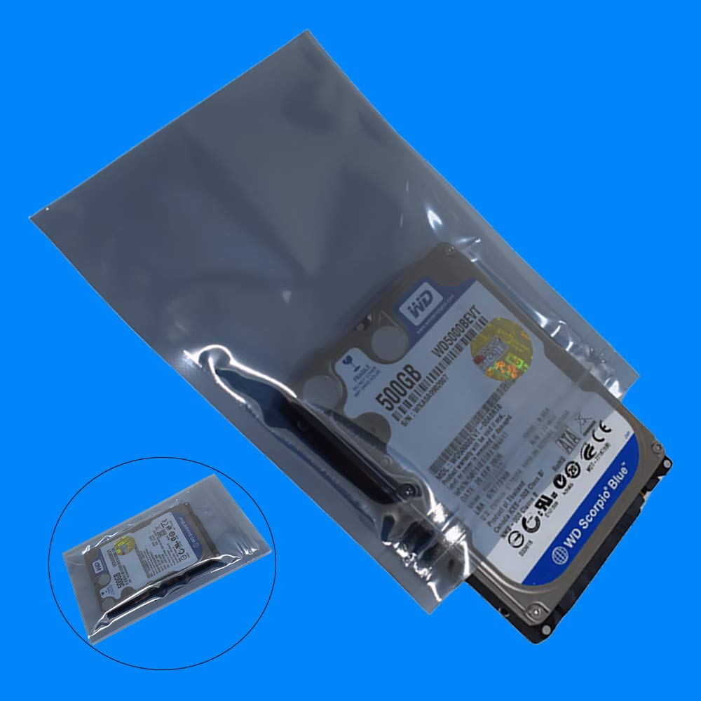 Daarcin Anti Static Bags,ESD Bags,30pcs Mixed Sizes Antistatic Resealable Bag for 3.5 Hard Drive, 2.5 Solid State Drive,with Labels, ESD Shielding Bag for Varieties of Electronic Device