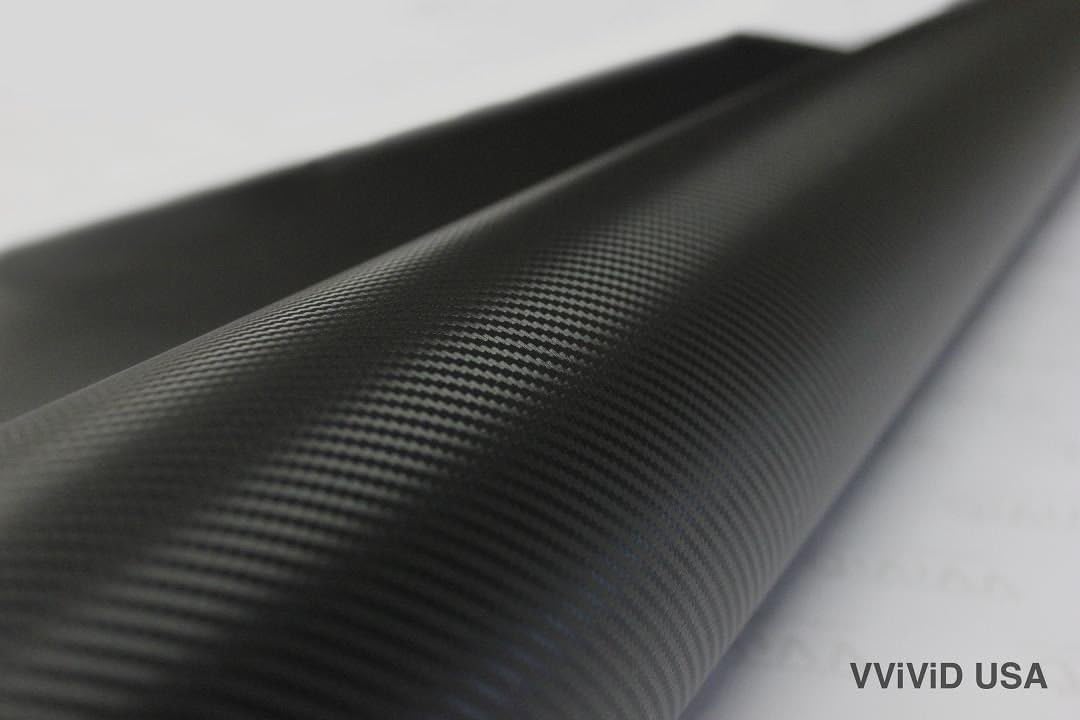 VViViD XPO Black Carbon Fiber Car Wrap Vinyl Roll Featuring Air Release Technology (25ft x 5ft)