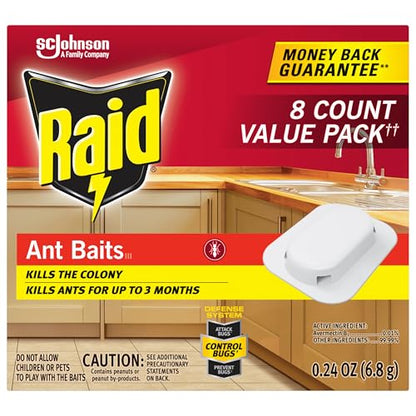 Raid Ant Killer Baits, Child Resistant Bug Killer for Indoor Home Use, 0.24 Oz, 8 Count