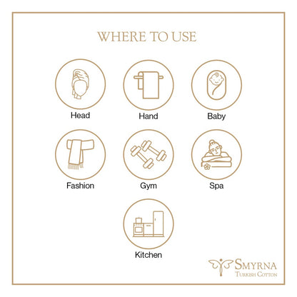 SMYRNA TURKISH COTTON Herringbone Series Turkish Hand Towels Set of 2, 16x40 inch, Decorative Turkish Hand Towels for Bathroom, Kitchen, Face, Hair, Tea, Yoga, Gym, Dishcloth Set of 2, Latte