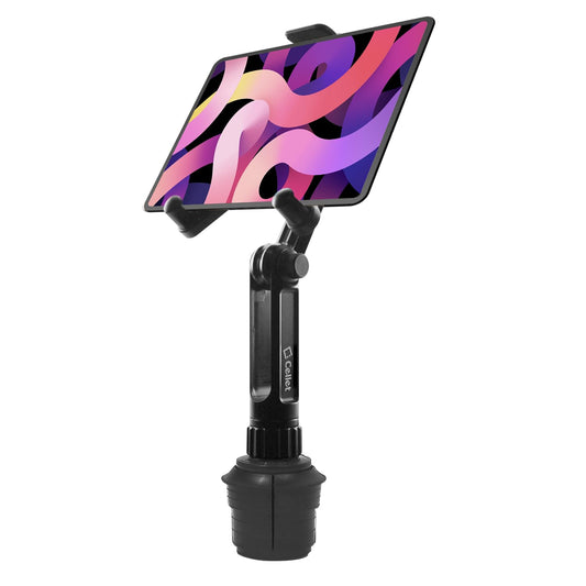 Cellet Cup Holder Tablet Mount, Car Cradle Holder Compatible for All iPad, Pro, Air, Mini Samsung Galaxy Tablet, Amazon Fire Microsoft Surface