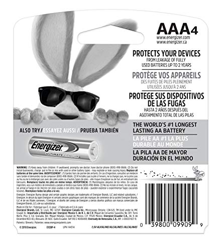 Energizer MAX AAA Batteries (4 Pack), Triple A Alkaline Batteries