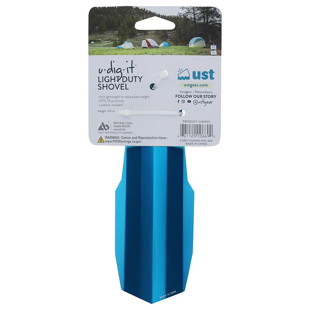 ust U-Dig-It Light Duty Shovel with Convenient, Lightweight Design for Outdoor Survival, Camping, Hiking
