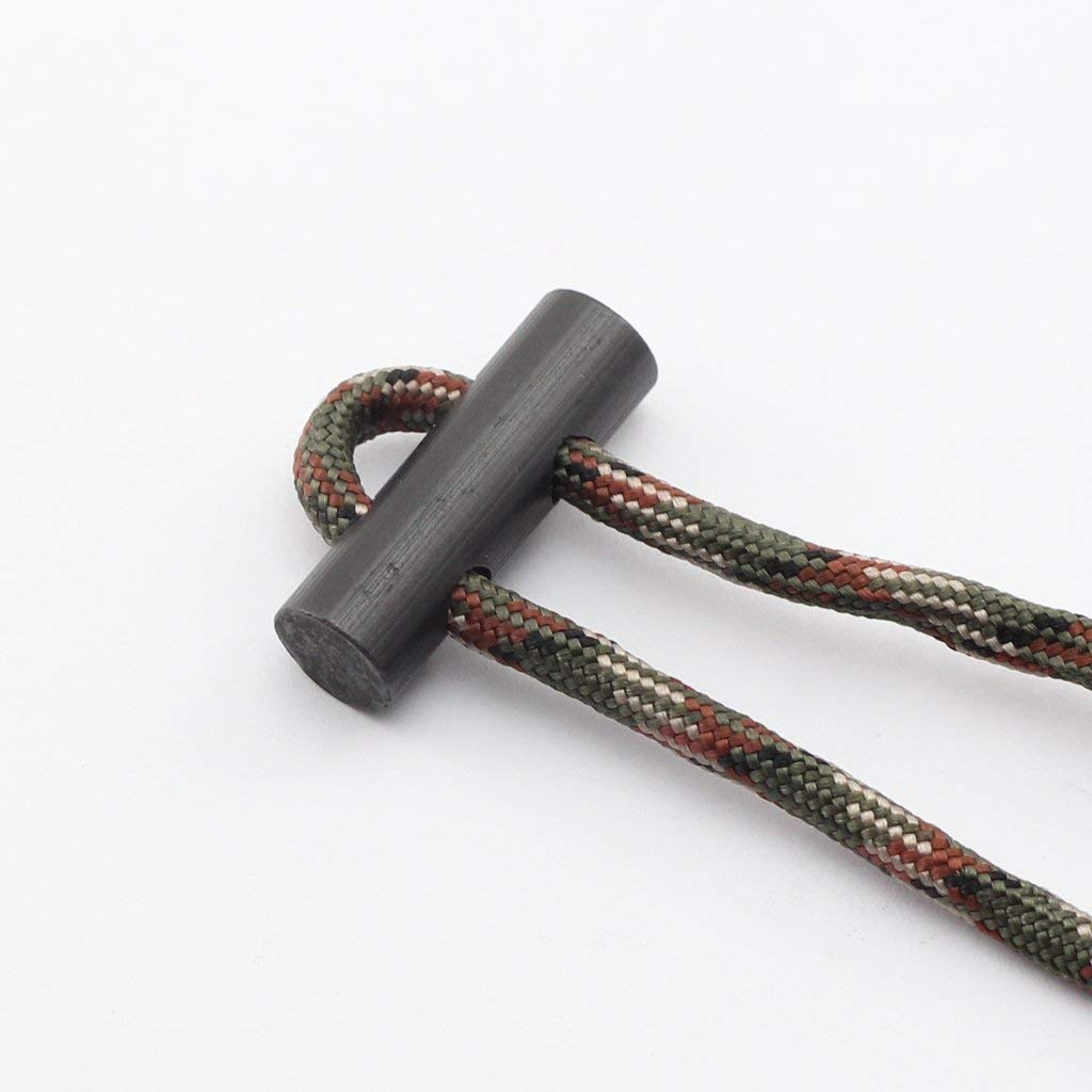 bayite Small Ferro Rod Survival Drilled Flint Fire Starter with Toggle Hole for Paracord Bracelet Necklace 1 Inch Pack of 6