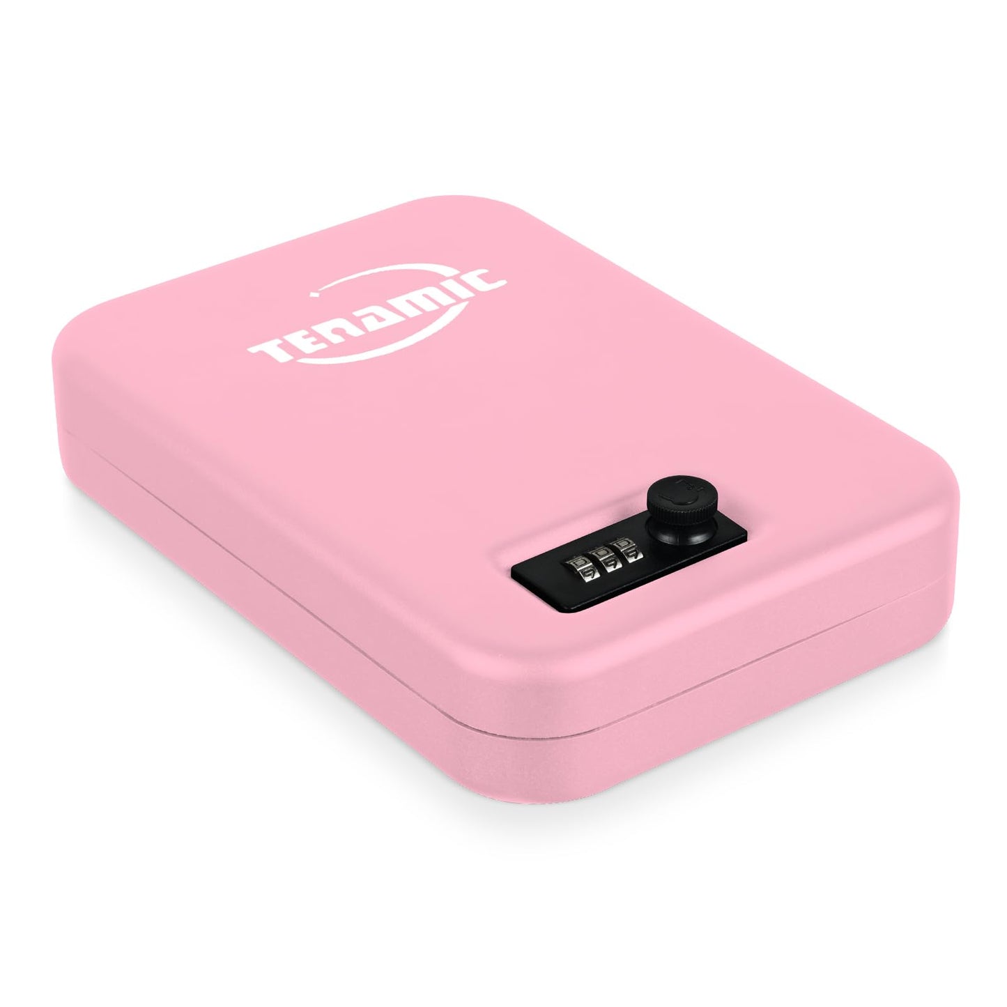 TENAMIC Pistol Safe, Portable Travel Gun Safe, Solid Steel Handgun Lock Box for Home, Gun Safes for Car, Pink