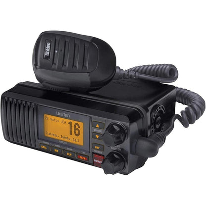 Uniden UM385BK 25 Watt Fixed Mount Marine VHF Radio, Waterproof, Noaa Weather Alert, All USA/Intl/Canadian Marine Channels