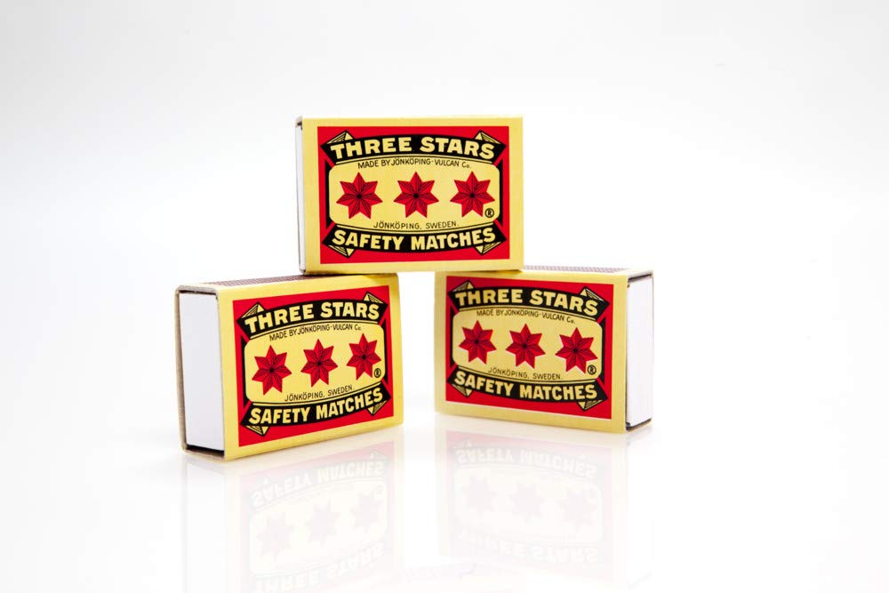 Swedish Match, Three Stars Safety Matches, 10 pack