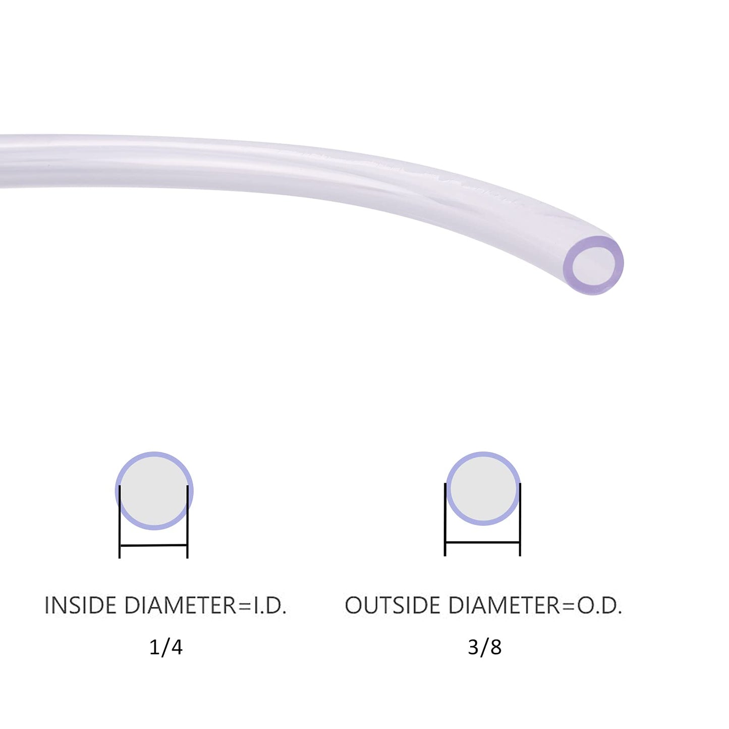 DERNORD PVC Tubing 1/4"ID X 3/8"OD Flexible Clear Vinyl Hose 10 Feet for Food Grade