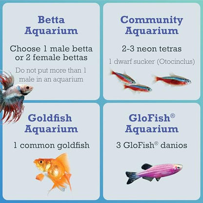 Tetra Crescent STEM Aquarium Kit 3 Gallons, Curved-Front Fish Tank with LEDs and STEM Activity Guide